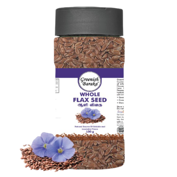 Greenish Baraka Whole Flax Seeds 100g