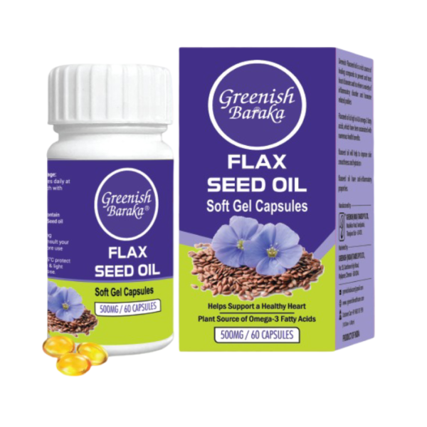 Greenish Baraka Flax Seed Oil Capsule (30 & 60 Capsules)